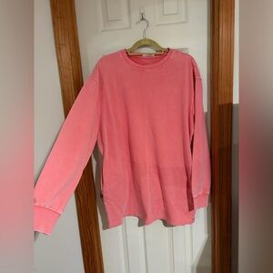 Pink Long Sleeve Sweatshirt Mini Dress